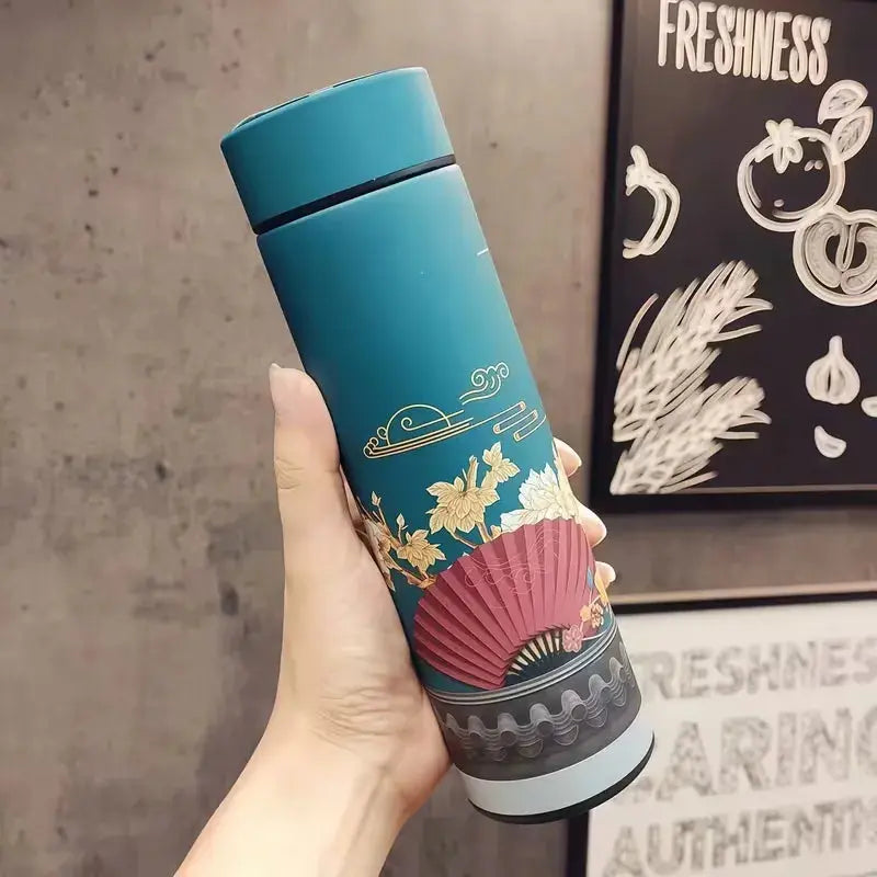 Gourde Isotherme Connectée Style Japonais (Traditionnelle), gourde élégante, température digitale, double paroi, sans BPA, idéale pour les randonnées | La Gourde®