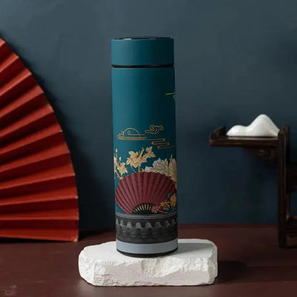 
Gourde Isotherme Connectée Style Japonais (Traditionnelle), gourde inox japonaise, température intelligente, acier inoxydable 304, haut de gamme, idéale pour le thé vert , tisanes, café,  | La Gourde®