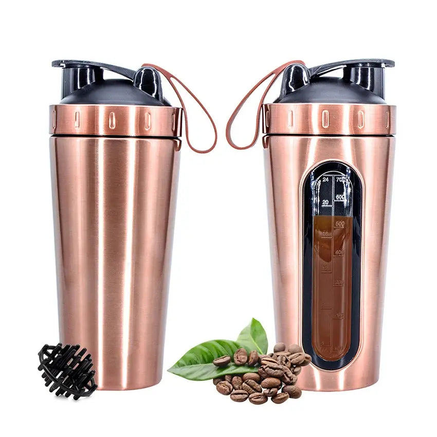 Gourde Isotherme Graduée 700 ml Rose Gold – Avec marqueur de temps et motivation transparente