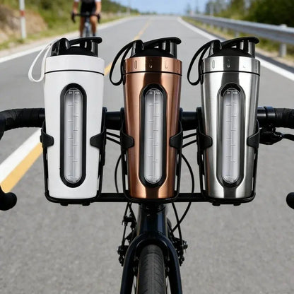 Gourde Isotherme Graduée 700 ml Rose Gold, Blanc, Argenté – Design élégant avec marqueur d'encouragement 