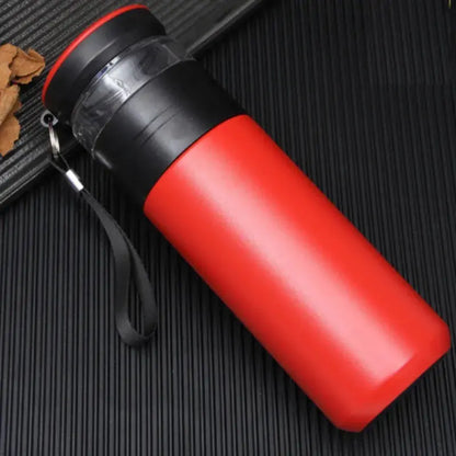 
Gourde Isotherme Inox 500ML (Rouge), thermos infuseur thé, filtre à thé intégré, garde le chaud 12 heures, garde le froid 24 heures, étanche | La Gourde®
