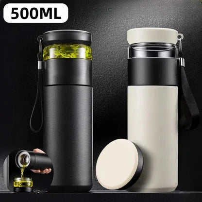 
Gourde Isotherme Inox 500ML (Rouge), gourde isotherme premium, infuseur à thé grande capacité, bouteille inox durable, idéale pour le travail | La Gourde®