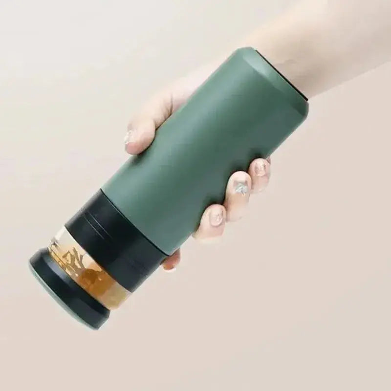 Gourde Isotherme Inox 500ML (Vert), gourde inox réutilisable, infuseur à thé intégré, double isolation, acier inoxydable, idéale pour une hydratation durable | La Gourde®