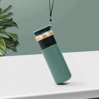 Gourde Isotherme Inox 500ML (Vert), bouteille isotherme avec infuseur, thermos théière, étanche, portable, idéale pour le sport et les déplacements | La Gourde®