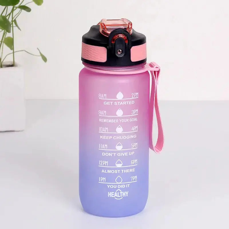 La Gourde Motivation Enfant 600ml, bouteille motivation enfant, repères horaires, étanche, réutilisable, parfaite pour le yoga | La Gourde®