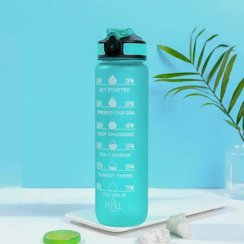 Gourde Motivation Graduée 1L avec Paille pour Hydratation au Bureau