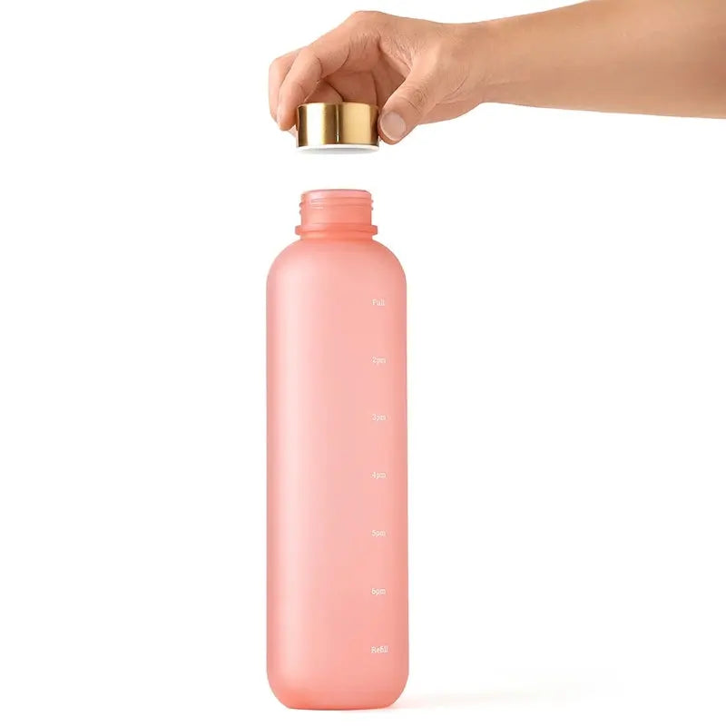 
Gourde Motivation Horaire 1L (Rose), gourde heure motivation, bouteille d'eau sans BPA, grande capacité, bien-être quotidien | La Gourde®
