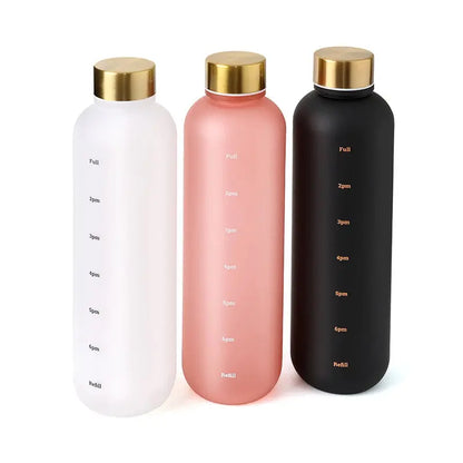 
Gourde Motivation Horaire 1L (Rose), gourde sport 1 litre, gourde réutilisable, motivation hydratation, randonnée, voyage | La Gourde®