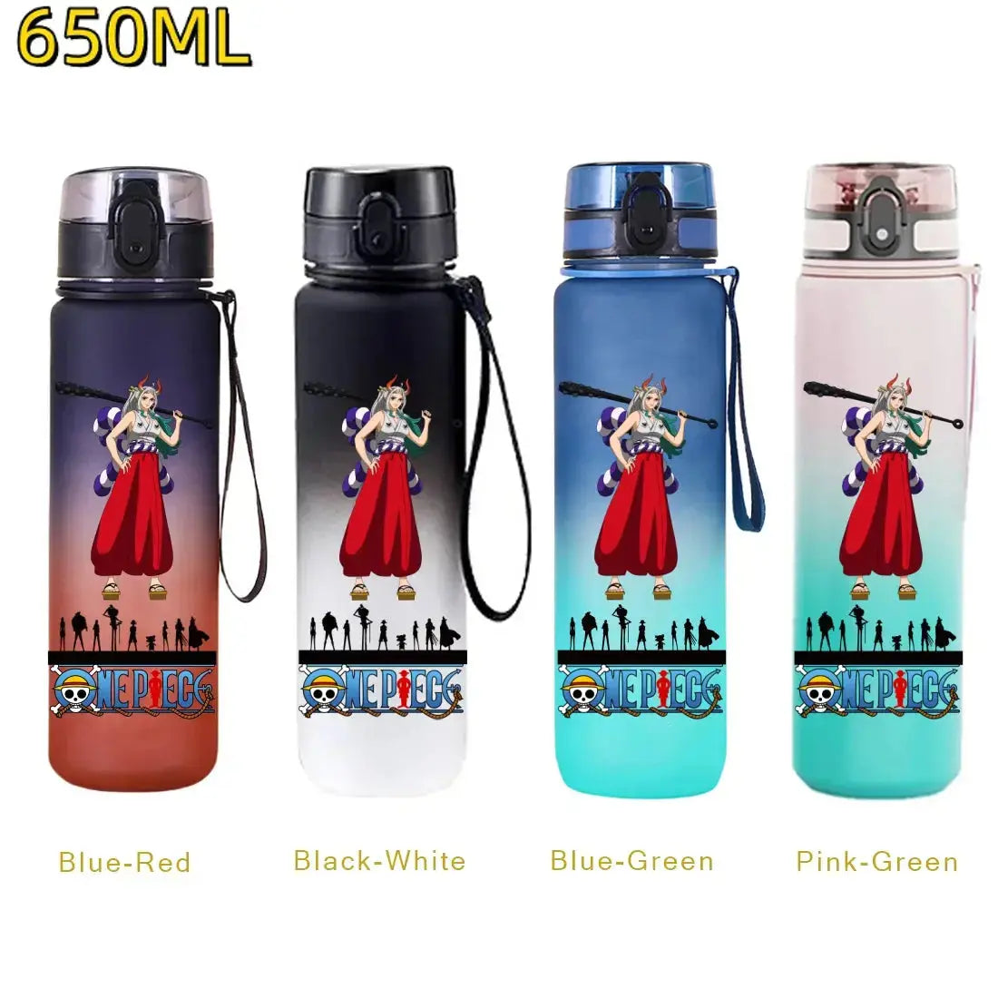 Gourde One Piece Luffy 650 ml, bouteille d’eau manga pratique pour les déplacements