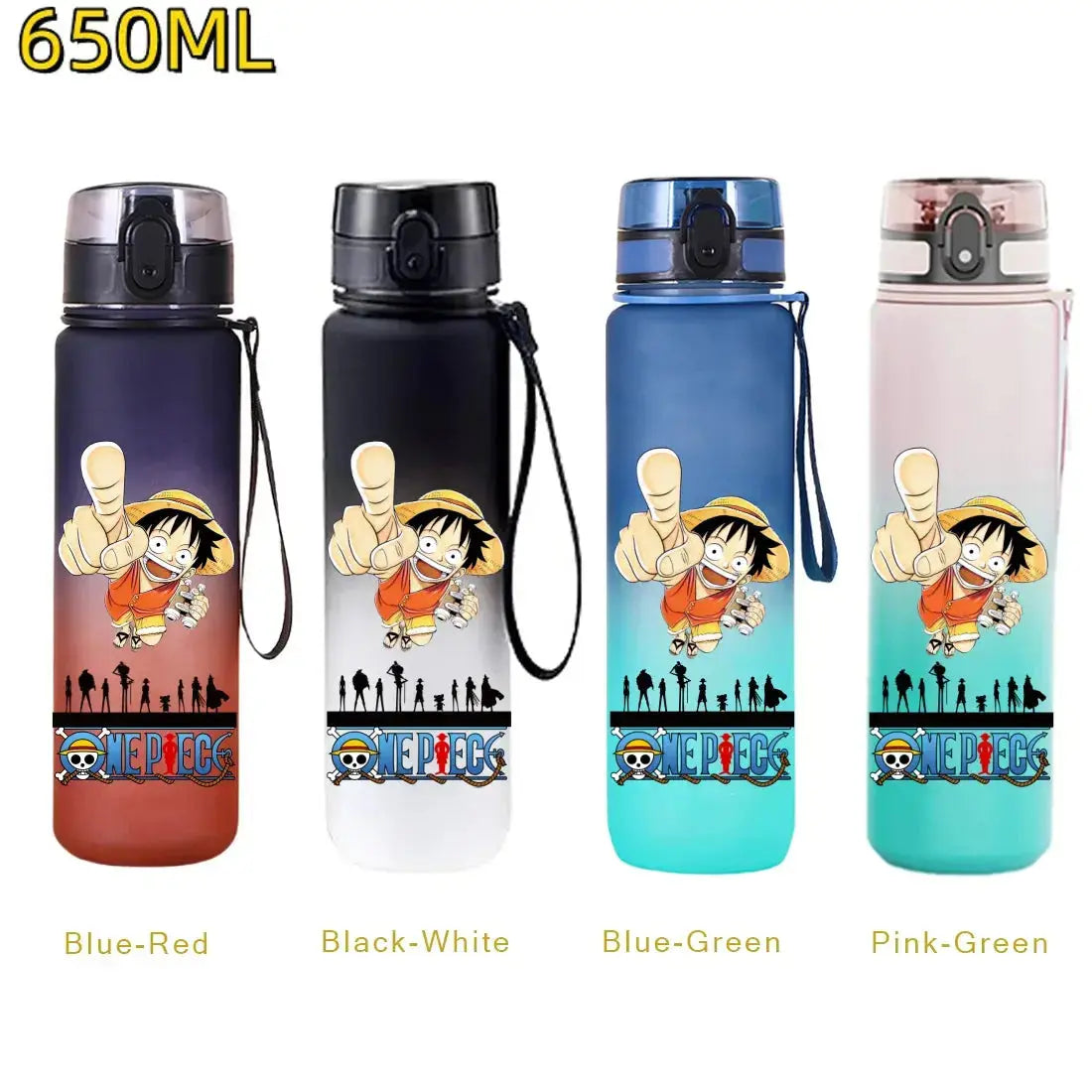 
Gourde One Piece bleu 650 ml Luffy, bouteille d’eau pour école et activités sportives