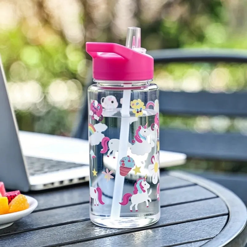 Bouteille d’eau enfant réutilisable 500ml avec paille pratique, gourde légère et résistante conçue pour favoriser une meilleure hydratation quotidienne des enfants actifs. | La Gourde