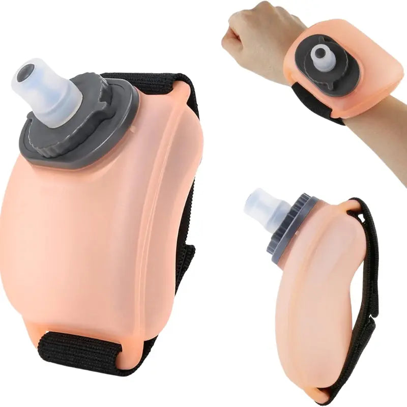 Gourde Sport À Main Running, bouteille silicone sport, gourde portable mains libres, bracelet ajustable, parfaite pour jogging, randonnée et escalade | La Gourde®