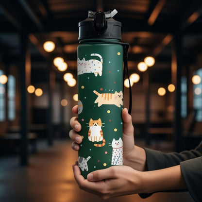  Gourde Sport Enfant Vert 750ML avec finition mate agréable au toucher, gourde enfant robuste, bouteille d'eau portable avec boucle de transport, idéale pour l'école primaire, la maternelle, les pique-niques et les sorties familiales. | La Gourde