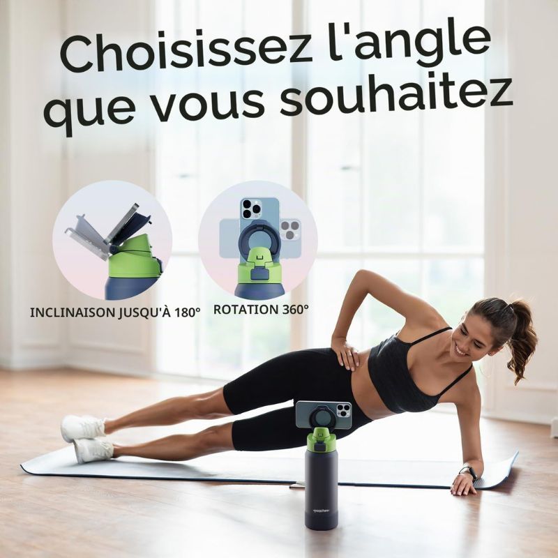 Gourde Sport Magnétique 950 ml (Bleu) pour vos activites maisons ou à la salle de sport et gym