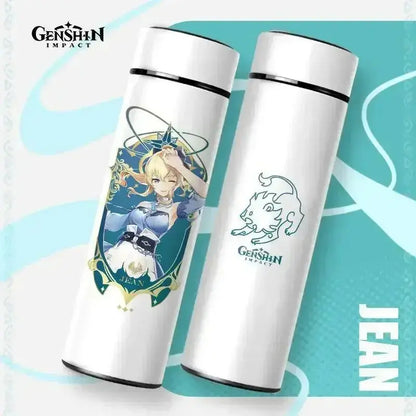 Gourde Thermos Isotherme Connecté Genshin Impact 550 ml,  Bouteille isotherme Genshin Impact 550 ml., Gourde inox avec affichage intelligent de température.