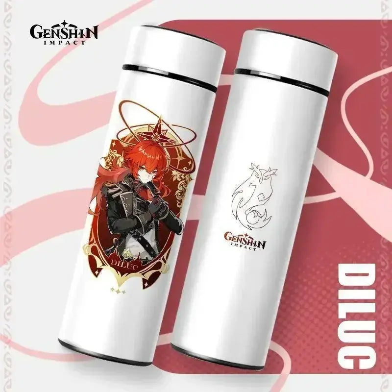 Gourde Thermos Isotherme Connecté Genshin Impact 550 ml, 
Gourde Genshin Impact 550 ml avec écran tactile température.
 Bouteille isotherme moderne et pratique.