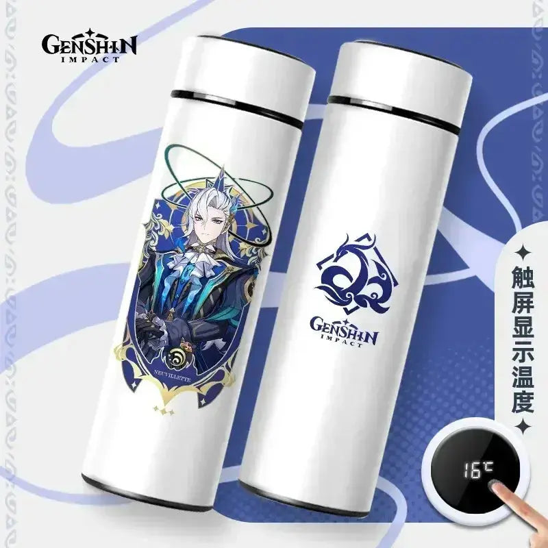Gourde Thermos Isotherme Connecté Genshin Impact 550 ml, Gourde Genshin Impact 550 ml avec indicateur de température.
Thermos intelligent pour boissons chaudes et froides.