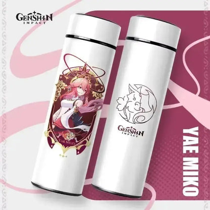 Gourde Thermos Isotherme Connecté Genshin Impact 550 ml, 
 Gourde inox Genshin Impact 550 ml isotherme.
Bouteille pratique pour le bureau et les déplacements.