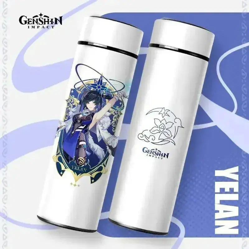 Gourde Thermos Isotherme Connecté Genshin Impact 550 ml, Thermos Genshin Impact 550 ml avec affichage LED.
Gourde inox originale pour les fans de l’univers Genshin.