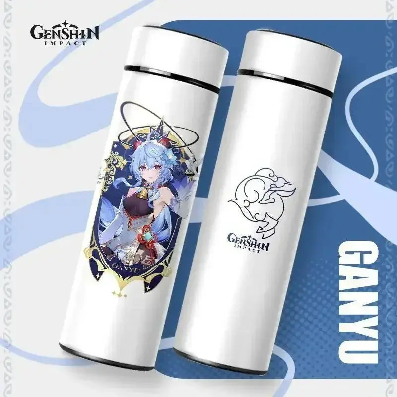 Gourde Thermos Isotherme Connecté Genshin Impact 550 ml, Thermos Genshin Impact en acier inoxydable .Gourde connectée pour accompagner les journées actives