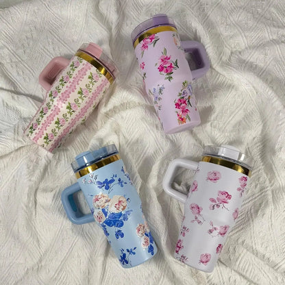 Gourde Thermos Mug Fleurs 14 oz