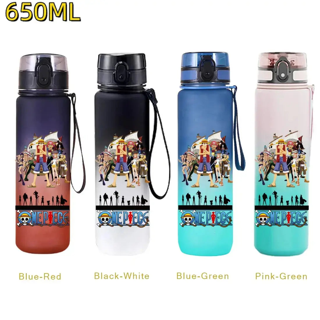 Gourde anime One Piece Luffy 650 ml, bouteille d’eau pratique pour le quotidien
