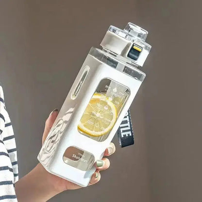 Gourde d'Eau Carrée 900 ml format généreux pour activités sportives et plein air