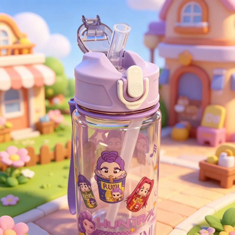 Gourde fille 750 ml anti-fuite idéale pour l'école et le sport
