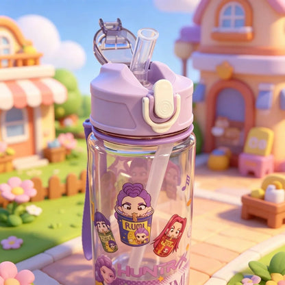 Gourde fille 750 ml anti-fuite idéale pour l'école et le sport