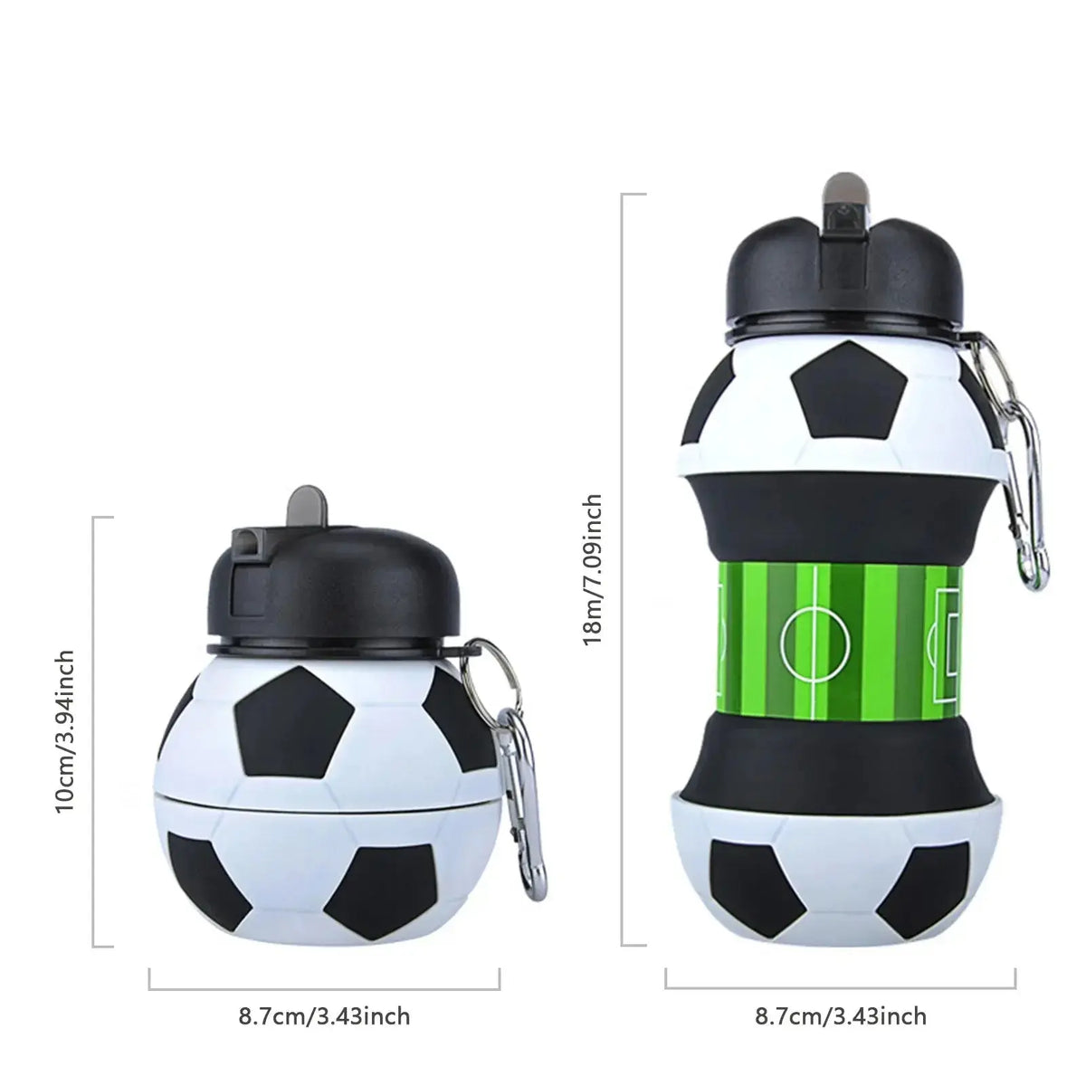 Gourde d'Eau Foot (Ballon De Football ) , Pliable et Gand Capacité