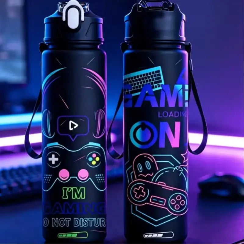 Gourde d'Eau Gaming – bouteille personnalisée avec motif gaming en relief
