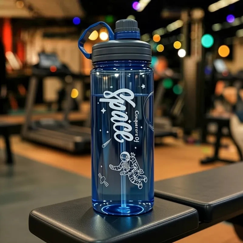Bouteille d’eau motivation hydratation avec indicateurs visuels et filtre à fruits, conçue pour aider à boire davantage d’eau et adopter une routine bien-être simple et efficace. |  La Gourde