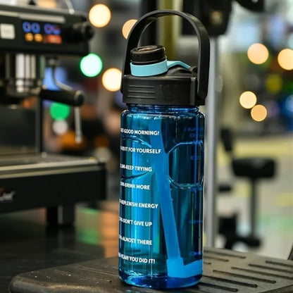 Gourde réutilisable sans BPA 1,5L motivation hydratation, solution écologique pour remplacer les bouteilles plastiques. | La Gourde