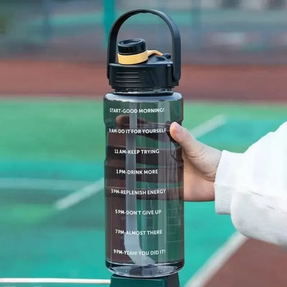Gourde d'Eau Motivation Avec Paille Noir 1,5 L