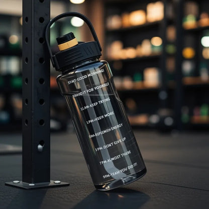 Vue lifestyle de la gourde motivation pour boire plus d’eau, parfaite pour adopter une meilleure routine d’hydratation quotidienne. | La Gourde