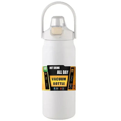 Gourde d'Eau Transportable 1,5 L avec isolation sous vide pour garder l'eau fraîche jusqu'à 24 heures et les boissons chaudes jusqu'à 12 heures.