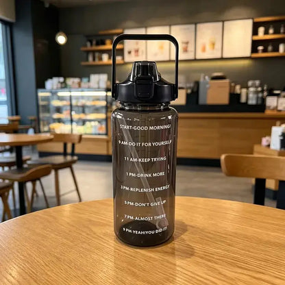 Gourde 2L avec paille pour salle de sport et fitness