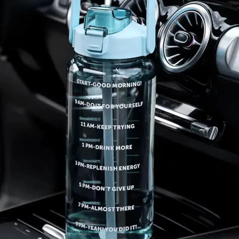 Grande bouteille d’eau 2L avec repères horaires pour sport