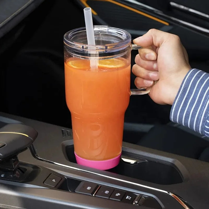 Gobelet detox en verre avec couvercle sécurisé et poignée ergonomique pour une hydratation facile | La Gourde®