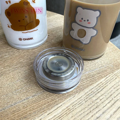 Gourde en verre kawaii ourson 500ml pour boire plus d'eau  | LA Gourde
