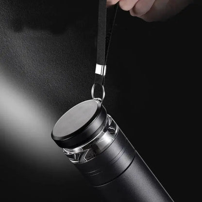 La Gourde - Gourde Isotherme Inox 500ml (Noir), gourde isotherme premium, thermos café, filtre amovible, portable, anti-fuite | La Gourde®