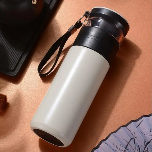 Gourde Isotherme Inox Blanc avec sangle portable | La Gourde®