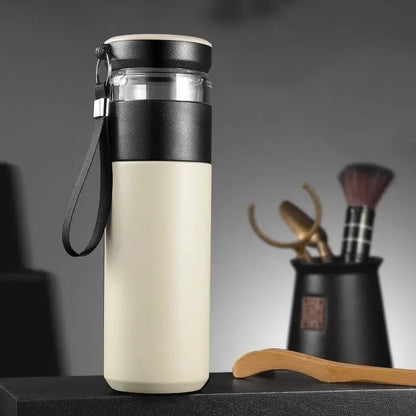 Gourde Isotherme Inox avec couvercle et sangle ergonomique