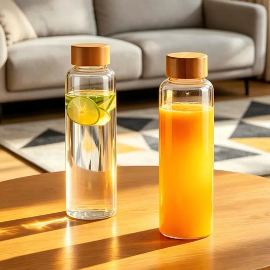 Lot de 2 Gourdes Verre Bambou 500ml | Élégantes, Écologiques & Étanches | La Gourde