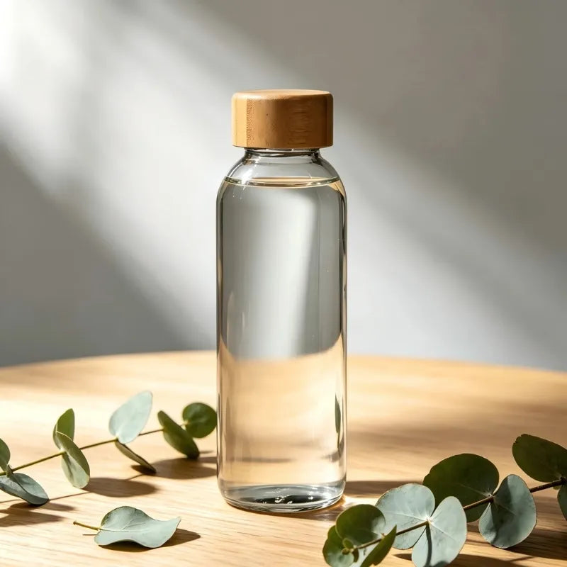 Lot de 2 Gourdes Verre Bambou 500ml avec couvercle en bambou bois - idéal pour une hydrations saine à chaque instant | La Gourde