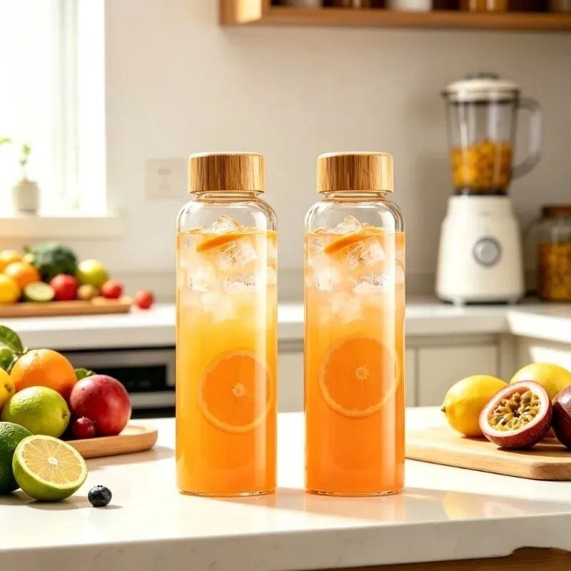 Transformez votre hydratation avec le Lot de 2 Gourdes Verre Bambou 500ml. Des bouteilles réutilisables élégantes, écologiques et anti-fuite pour boire plus d’eau et réduire le plastique au quotidien. | La Gourde