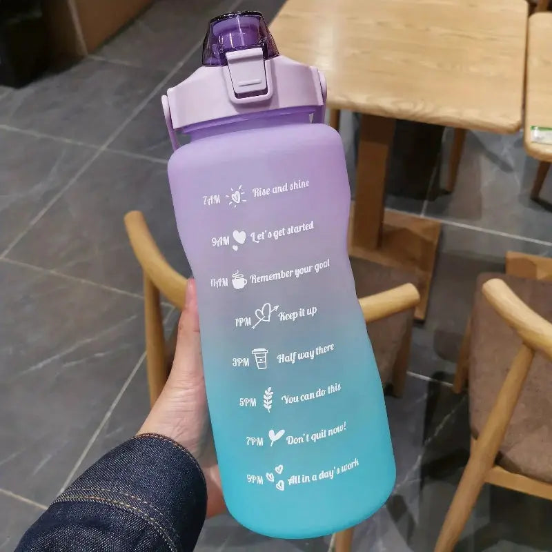 Lot de 3 Gourdes Motivation, bouteilles réutilisables, plastique alimentaire Tritan, avec poignée, paille intégrée, idéales pour le yoga | La Gourde®