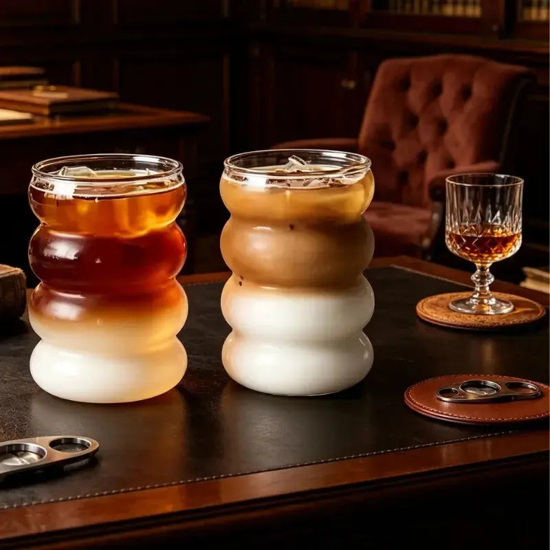 Lot de 2 Gobelet En Verre 350ML, verres transparents, pailles réutilisables, 350 ml, idéals pour jus de fruits | La Gourde®