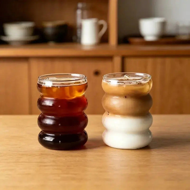 Lot de 2 Gobelet En Verre 350ML, verres élégants, style européen, résistants aux chocs, parfaits pour cocktails maison | La Gourde®