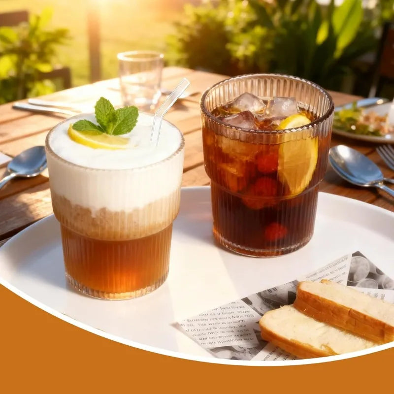 mini mug en verre 450ml avec paille pour café du matin et thé maison usage quotidien bureau et maison | La Gourde